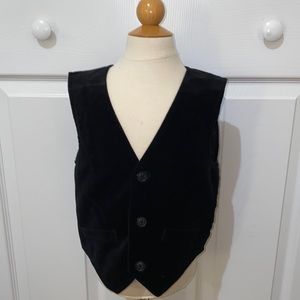 Toddler Vest, Black Crushed Velvet, size 5
